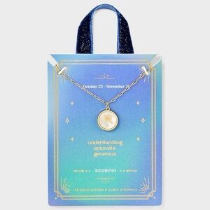 Beloved + Inspired 14K Gold Dipped MOP Scorpio Zodiac Pendant Necklace - Gold